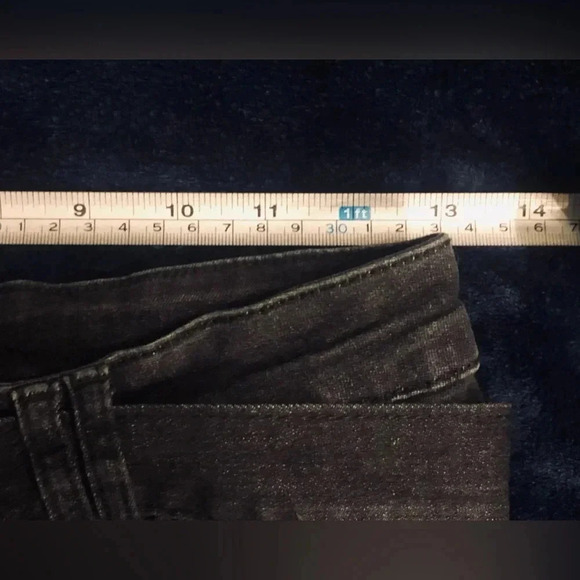 Women’s High-Rise Bell-Bottom Black Denim Jeans Flare Wide Leg & Belt-Med - Picture 10 of 13